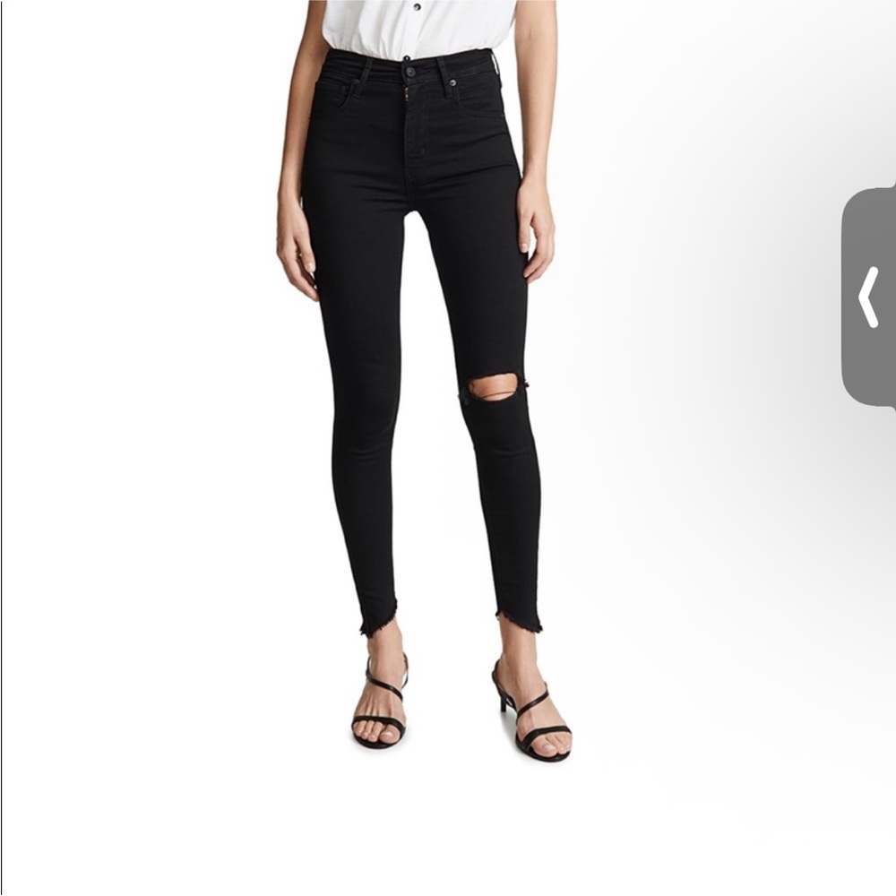 Levi’s Mile High Skinny Black Distressed Jeans